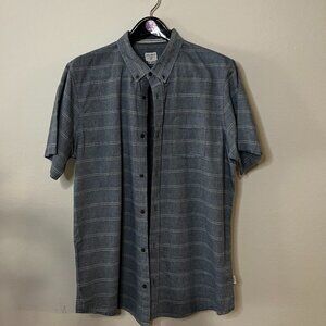 Jack O'Neill Casual Short Sleeve Button Down Size XL Light Blue Tan Stripes